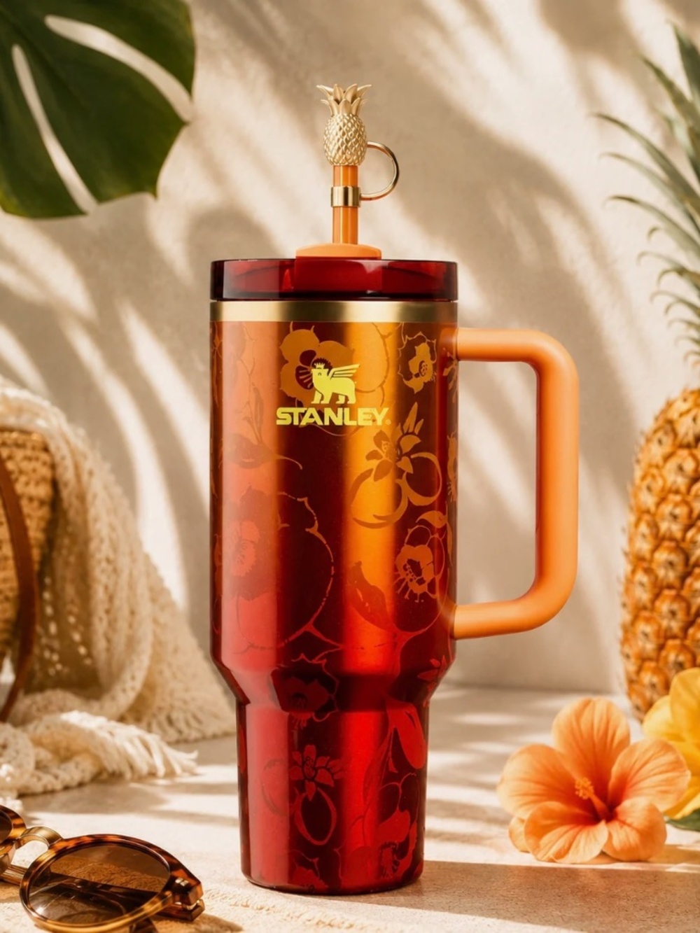 Stanley Karol G 40oz flowstate quencher new pineapple topper orange viral